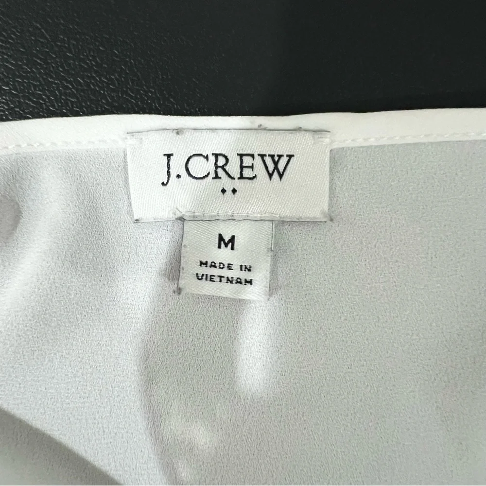 J. Crew Sleeveless Pleated Tie Neck Top Size M